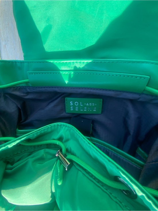 Quilted Green Puffer Backpack - Women Sol and Selene